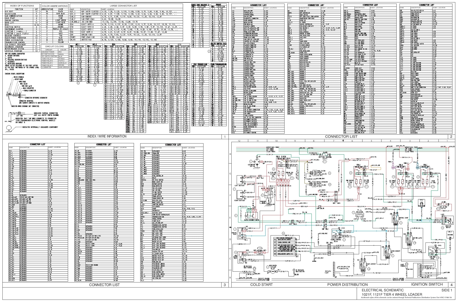 Case 1021F, 1121F TIER 4 WHEEL LOADER Electrical Schematic PDF Download