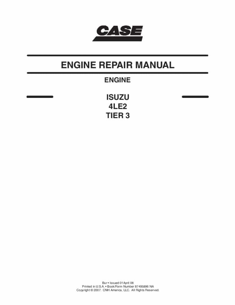 Case 4LE2 Isuzu Tier 3 engine Workshop Repair Service Manual PDF Download