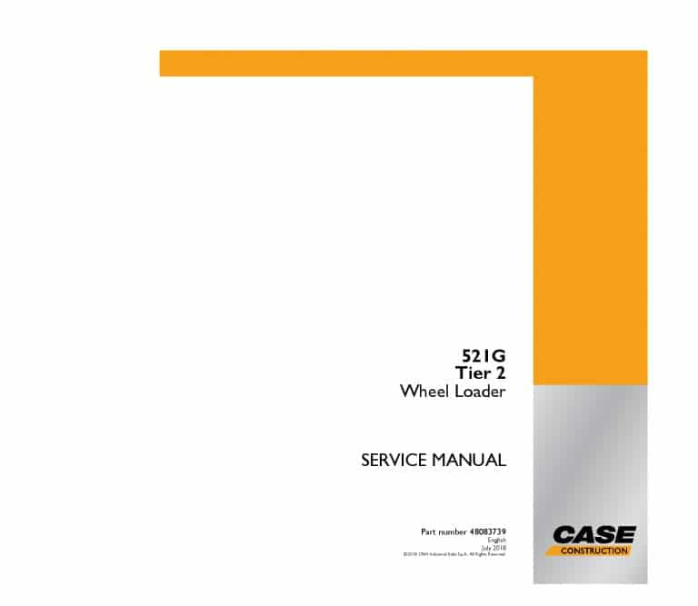 Case 521G Tier 2 Wheel Loader Workshop Repair Service Manual PDF Download