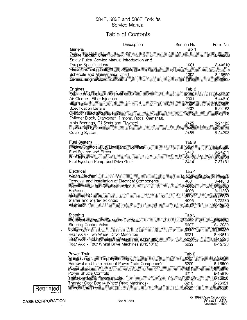 Case 584E, 585E, 586E Forklift Workshop Repair Service Manual PDF Download