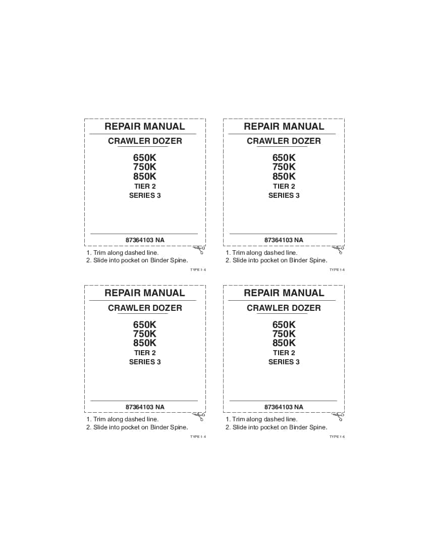 Case 650K,750K,850K Tier 2 Series 2 and 3 Crawler Dozer Workshop Repair Service Manual PDF Download