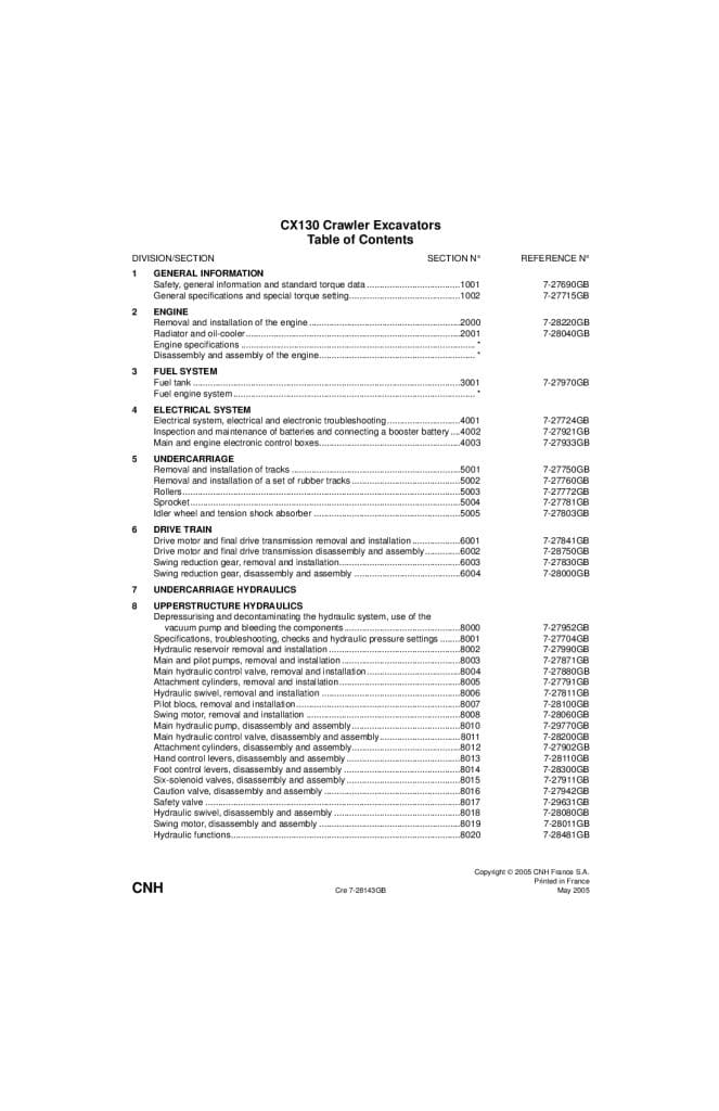 Case CX130 Crawler Excavators Workshop Repair Service Manual PDF Download