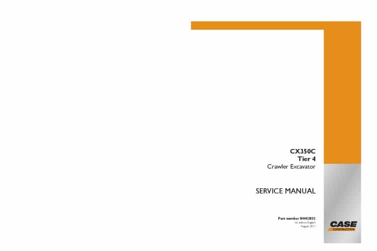 Case CX350C Tier 4 Crawler Excavator Workshop Repair Service Manual PDF Download