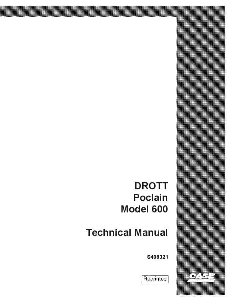 Case Drott Poclain 600Cka Excavator Workshop Repair Service Manual PDF Download