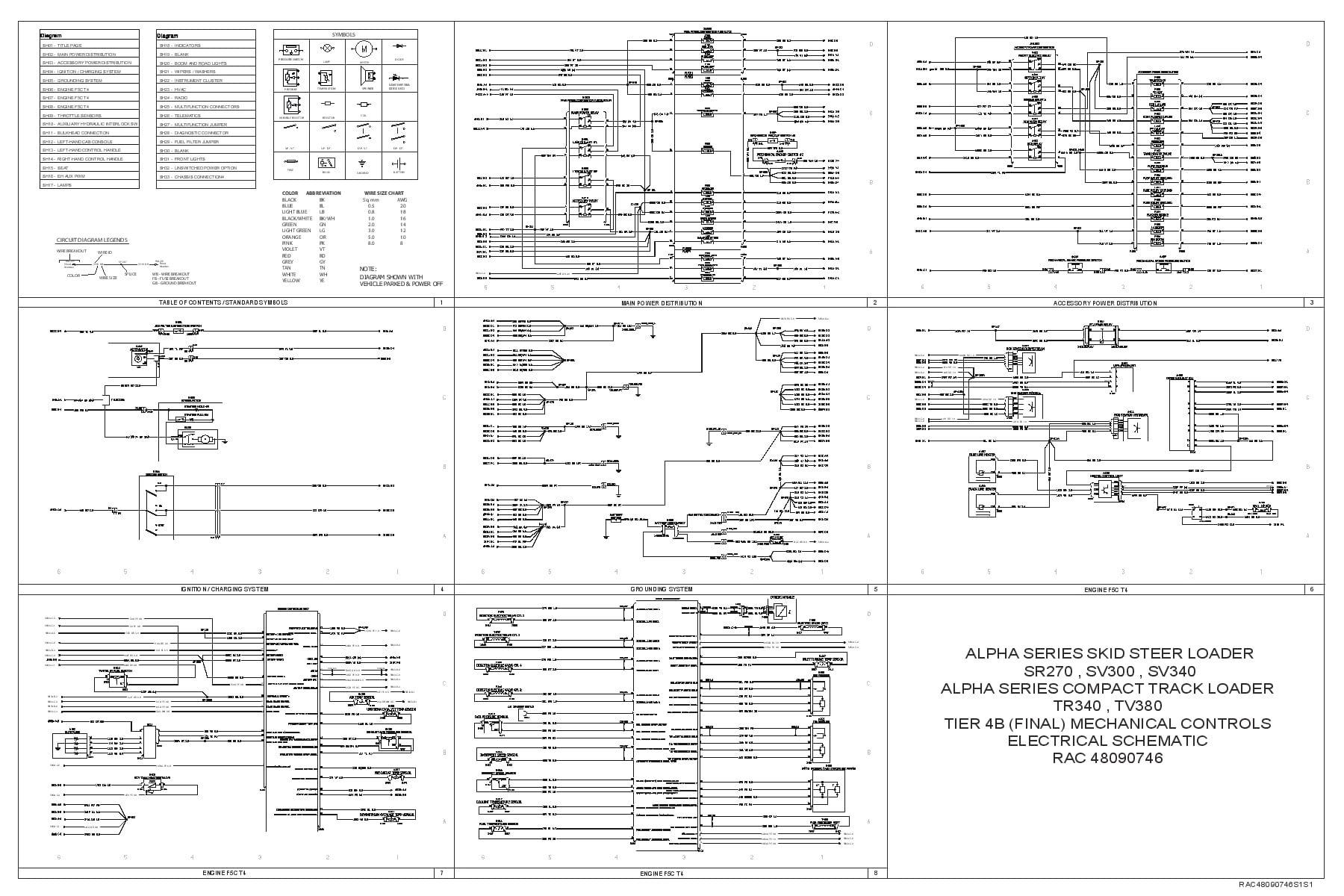 Case SR270, SV300, SV340, SR270, SV300, SV340 ALPHA SERIES LOADER TIER 4B FINAL MECHANICAL CONTROLSELECTRICAL SCHEMATIC PDF Download