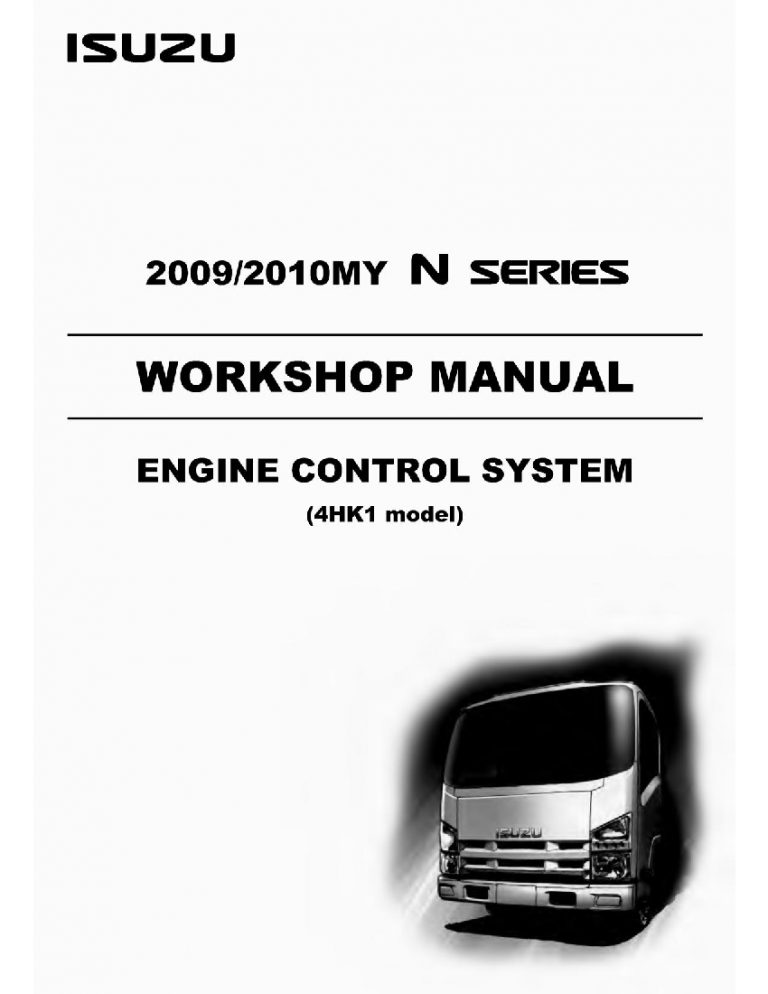 Engine Control System 4HK1 N-Series Euro 5 for Isuzu 2009 2010MY N-Series Workshop Repair Service Manual PDF Download