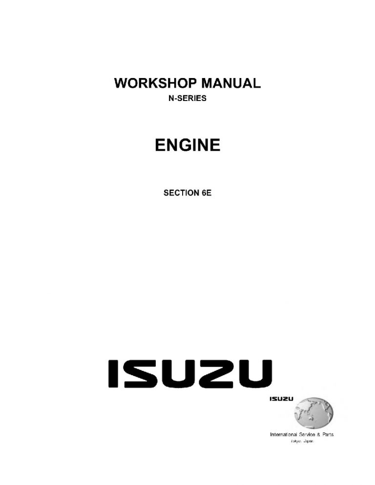 Engine Control System 4JH1 Euro 4 for Isuzu Engine N-Series Workshop Repair Service Manual PDF Download