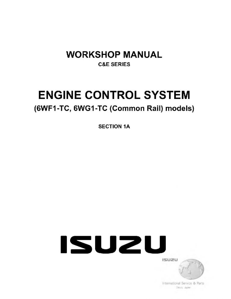 Engine Control System 6WF1-TC, 6WG1-TC for Isuzu C&E Series Workshop Repair Service Manual PDF Download