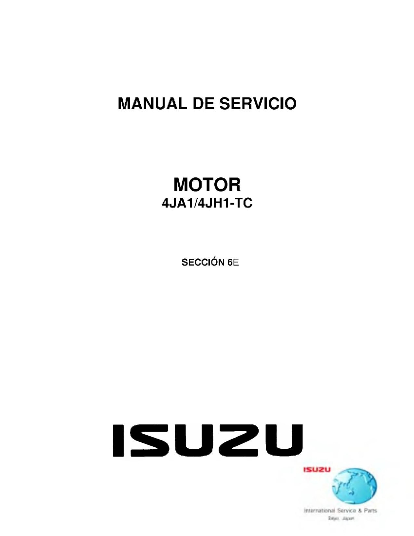 Engine Driveability and Emissions 4HJ1 Euro 4 for Isuzu Motor 4JA1 4HJ1-TC Workshop Repair Service Manual PDF Download