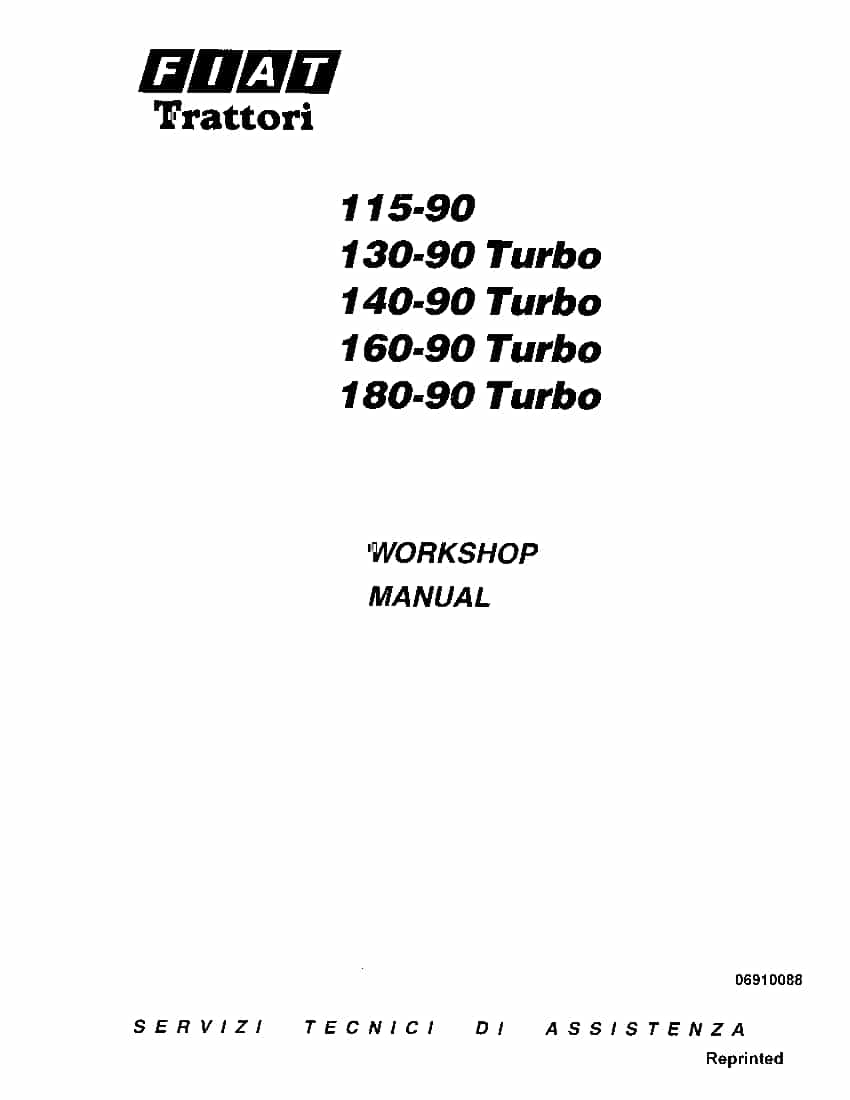 Fiat 115-90 130-90 140-90 160-90 180-90 Tractor Workshop Repair Service Manual PDF Download