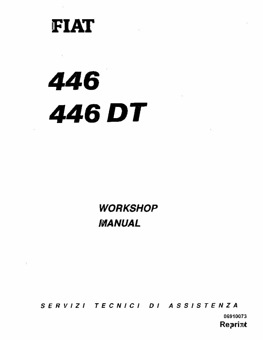 Fiat 446 55-46 65-46 60-46 70-46 DT Tractor Workshop Repair Service Manual PDF Download