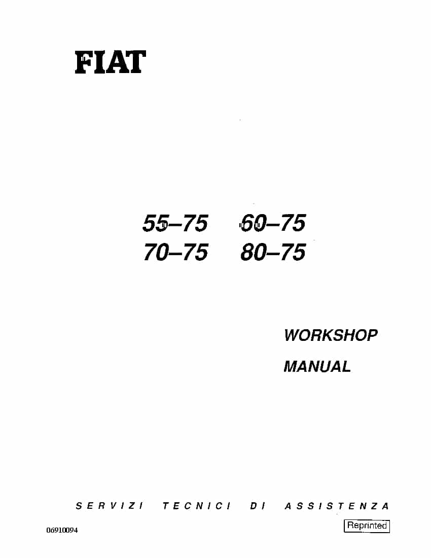 Fiat 55-75 60-75 70-75 80-75 Tractor Workshop Repair Service Manual PDF Download