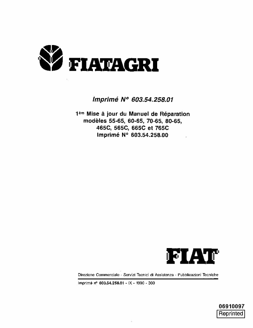Fiat 55-75 60-75 70-75 80-75 Tractors Workshop Repair Service Manual PDF Download