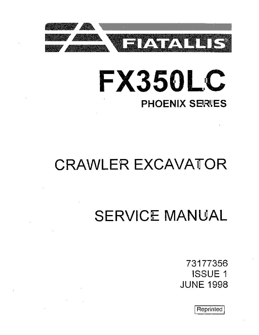 Fiat Allis FX350LC Crawler Excavator Workshop Repair Service Manual PDF Download