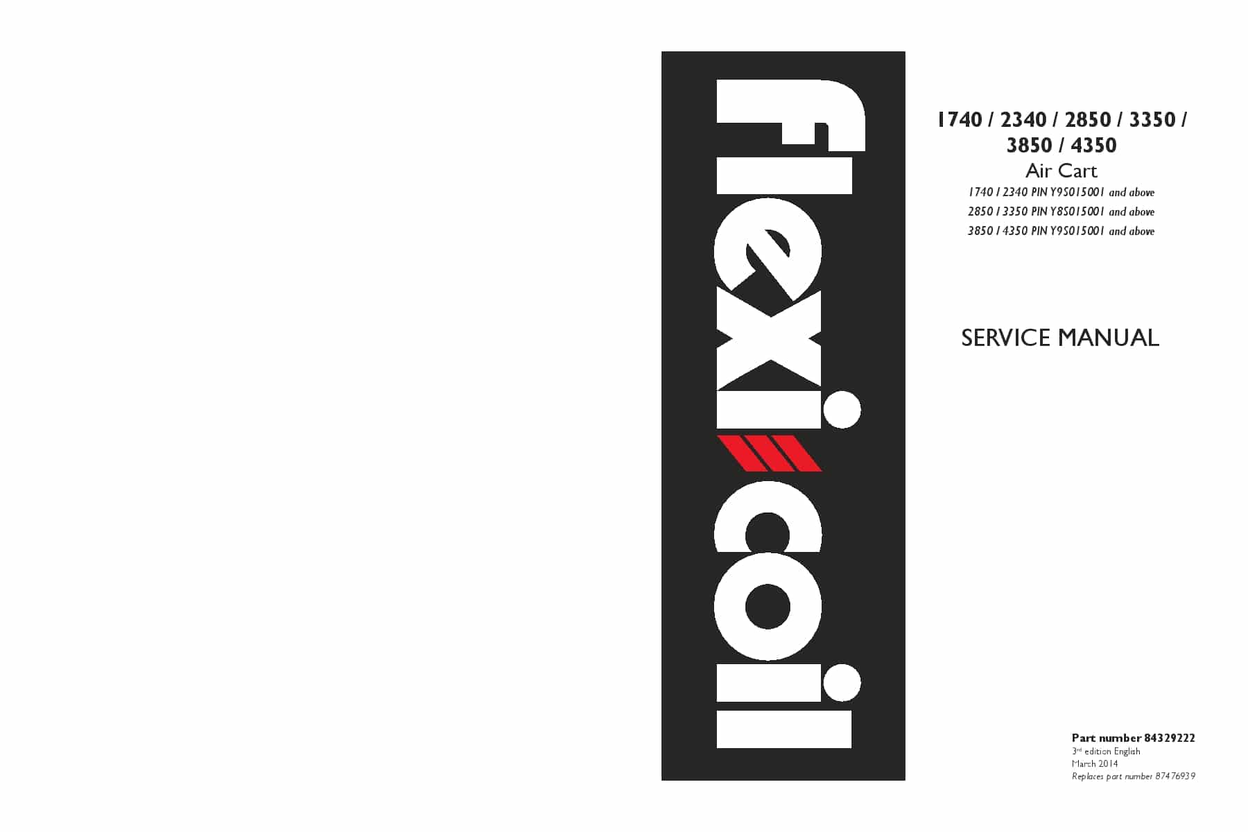 Flexicoil 1740 2340 2850 3350 3850 4350 Air Cart Workshop Repair Service Manual PDF Download