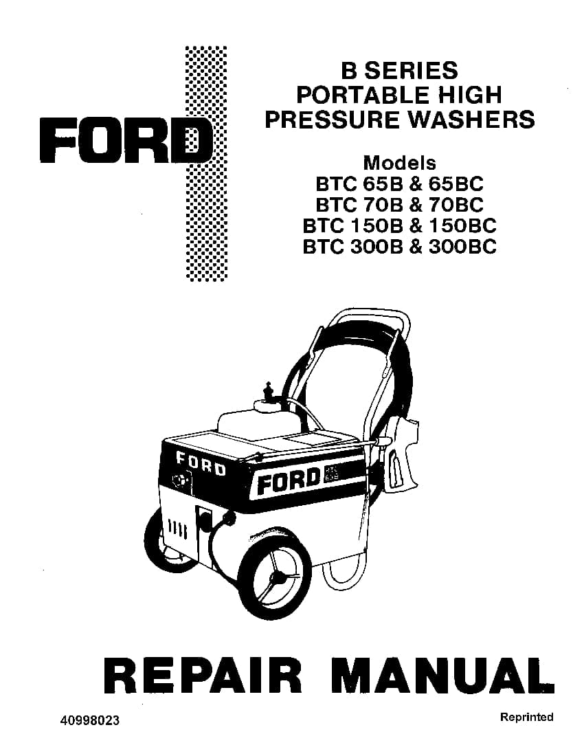 Ford BTC65 BTC70 BTC 150 BTC300 washers Workshop Repair Service Manual PDF Download