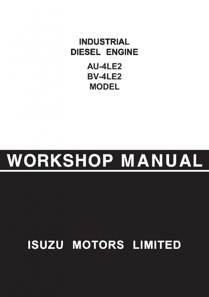 Isuzu AU-4LE2 BV-4LE2 engine Workshop Repair Service Manual PDF Download