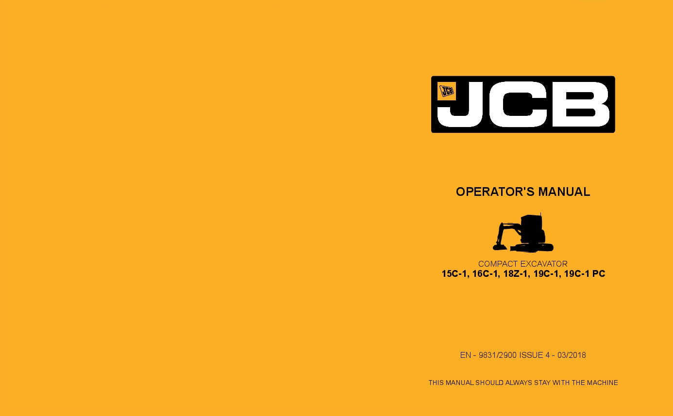 JCB 15C-1, 16C-1, 18Z-1, 19C-1, 19C-1 PC Operation and Maintenance Manual PDF download