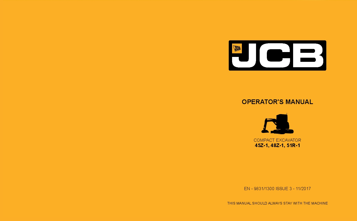 JCB 45Z-1, 48Z-1, 51R-1 Tier 3 Operation and Maintenance Manual PDF download