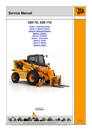 JCB 530/532/533/535/537/540 Telescopic Handler Loader Operator Handbook 