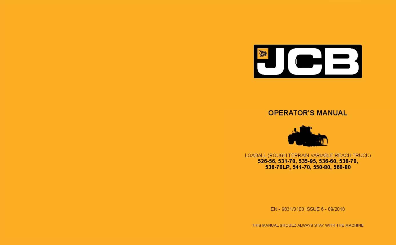 JCB 531-70, 535-140, 535-95, 536-60, 541-70, 550-140, 550-170, 550-80, 560-80 T4F Operation and Maintenance Manual PDF download