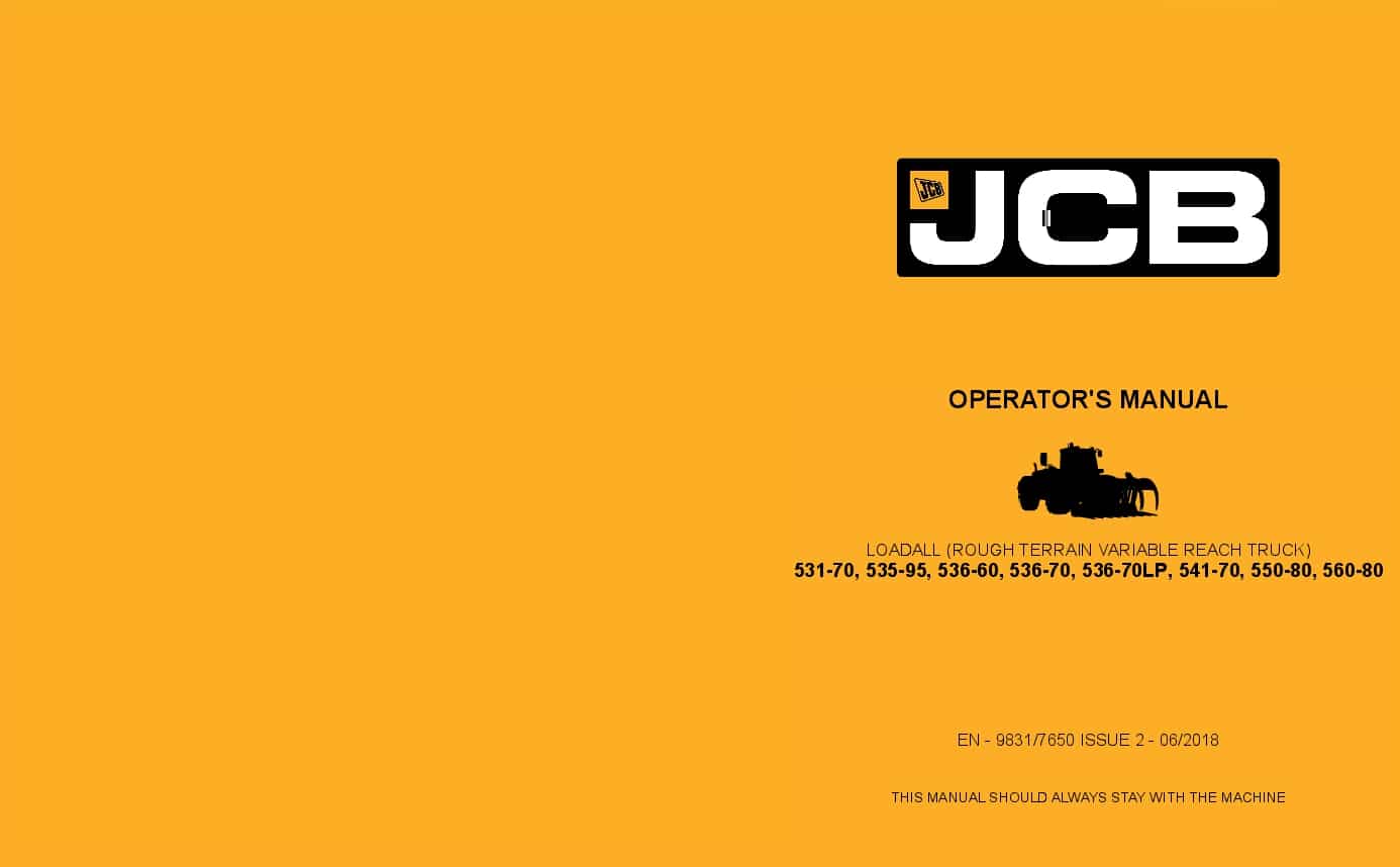JCB 531-70, 535-95, 536-60, 536-70, 536-70LP, 541-70, 550-80, 560-80 Operation and Maintenance Manual PDF download