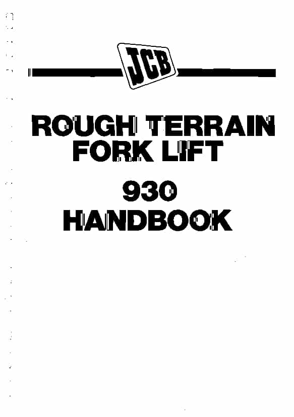 JCB 926, 930 Fork Lift Operation and Maintenance Manual PDF download