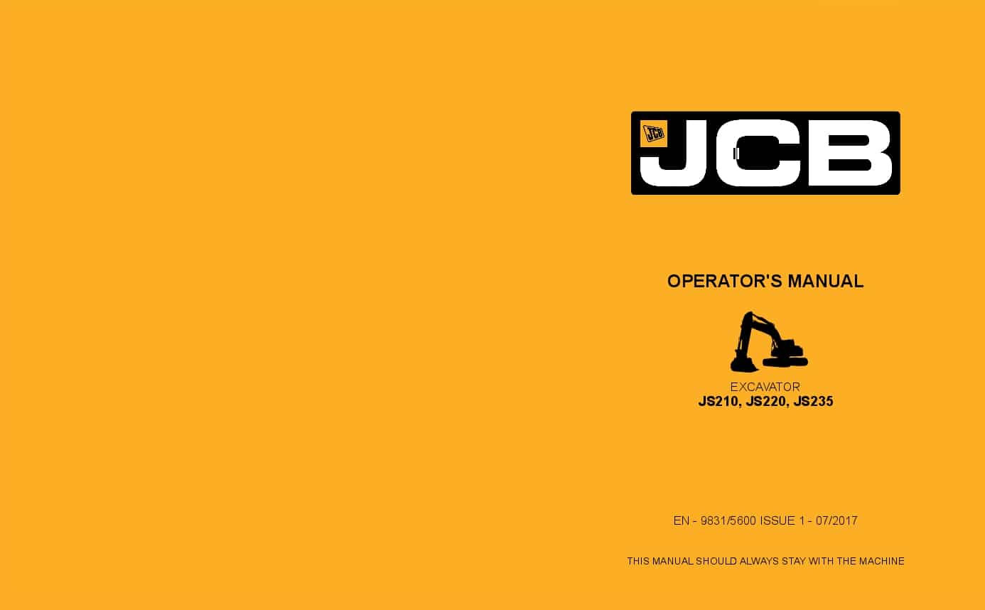 JCB JS210, JS220, JS235 Operation and Maintenance Manual PDF download