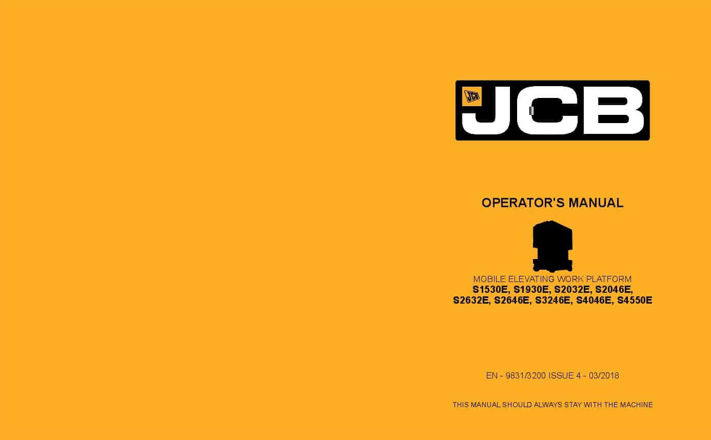 JCB S1530E, S1930E, S2032E, S2046E, S2632E, S2646E, S3246E, S4046E, S4550E Operation and Maintenance Manual PDF download