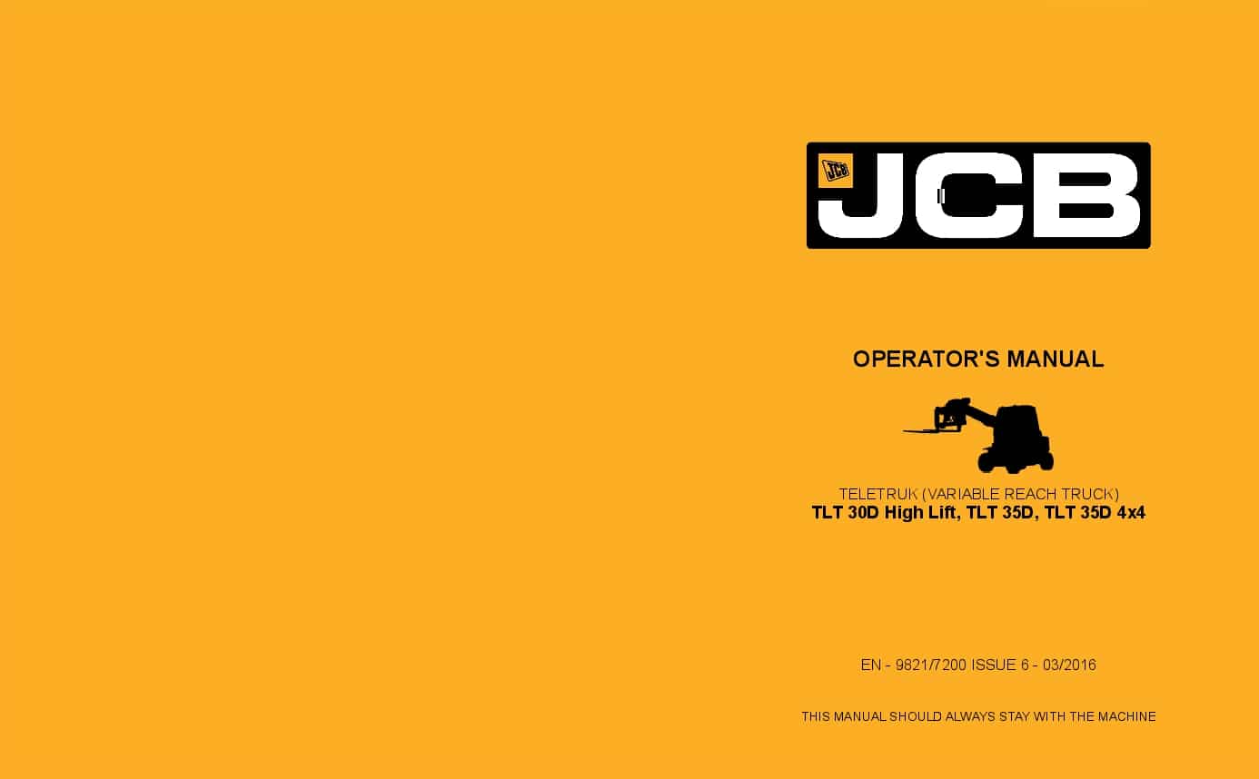 JCB TLT 300 High lift, TLT 350, TLT 350 4x4 Operation and Maintenance Manual PDF download