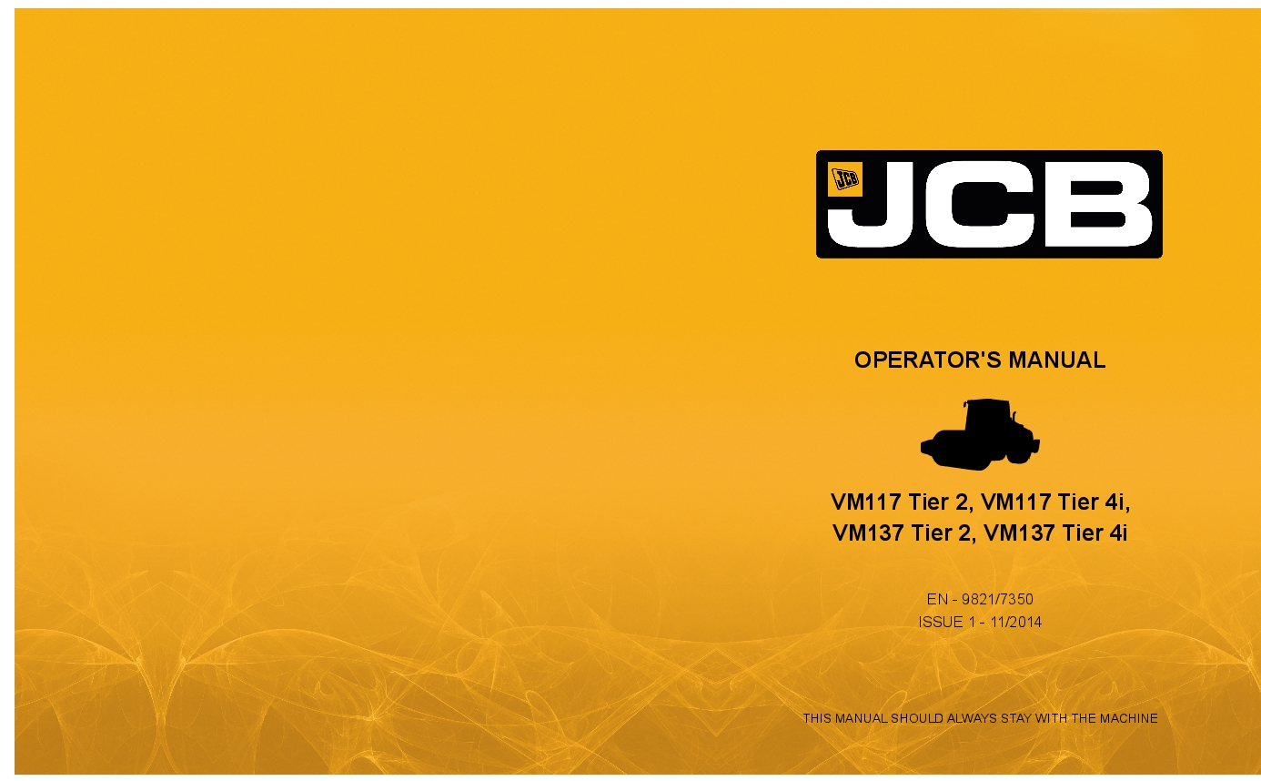 JCB VM117 Tier 2, VM117 Tier 4i, VM137 Tier 2, VM137 Tier 4i Operation and Maintenance Manual PDF download