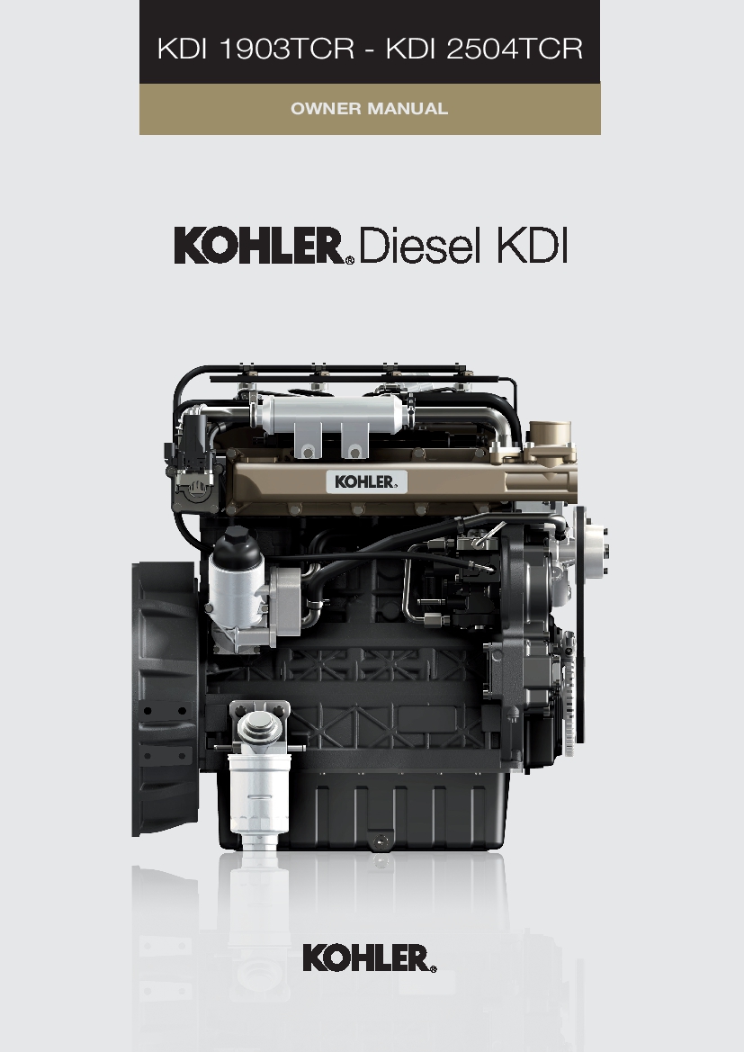 Kohler KDI 1903TCR, KDI 2504TCR Operation and Maintenance Manual PDF download
