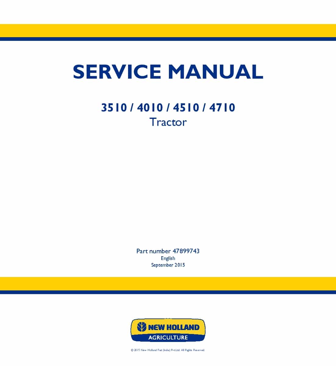 New Holland 3510 4010 4510 4710 Tractor Workshop Repair Service Manual PDF Download