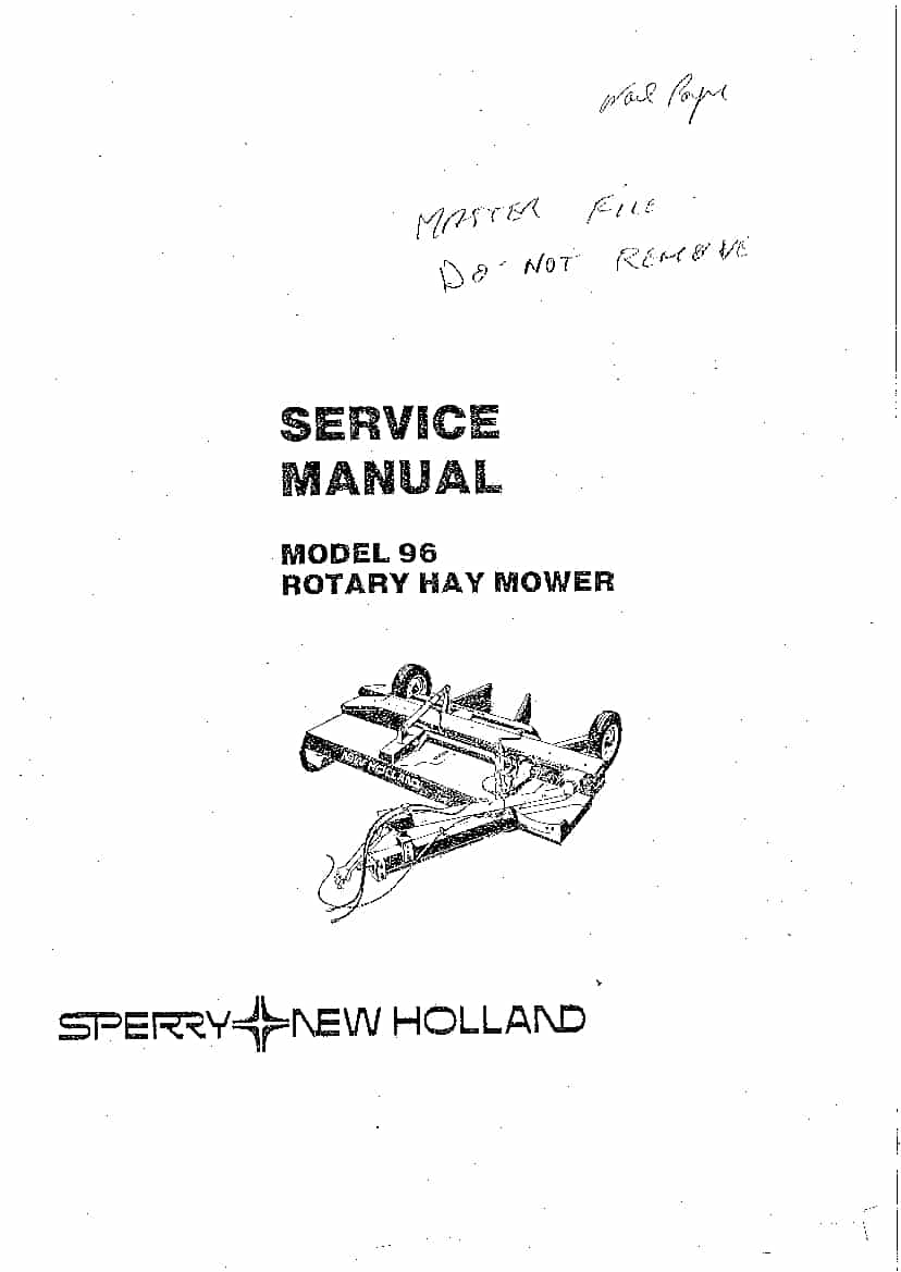 New Holland 96 Rotary Hay Mower Workshop Repair Service Manual PDF Download