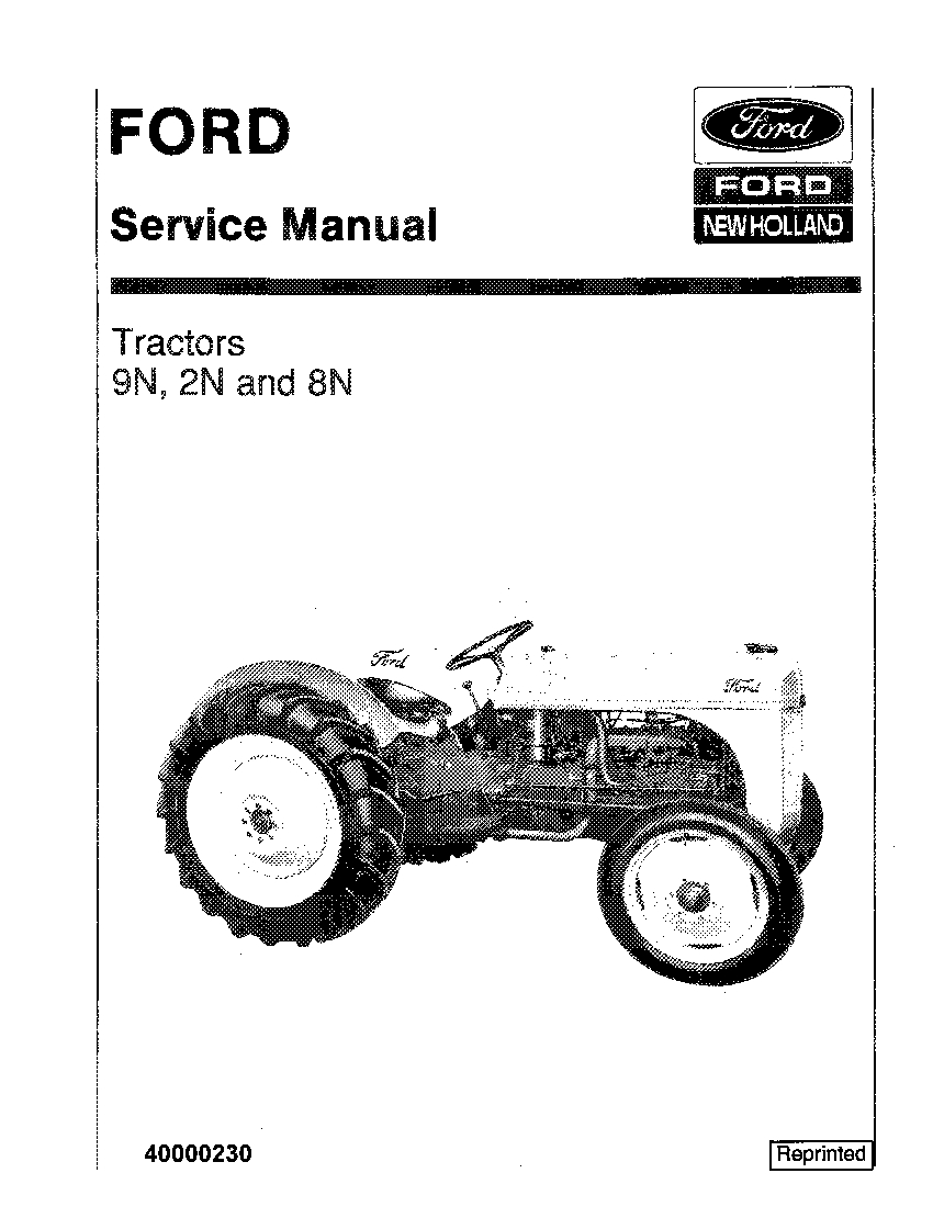New Holland 9N 2N 8N Tractors Workshop Repair Service Manual PDF Download