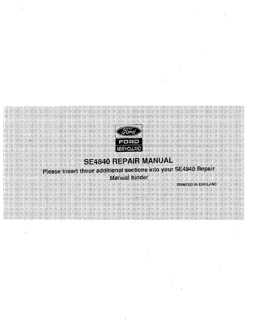 New Holland Ford Series 40 Tractors Workshop Repair Service Manual PDF Download