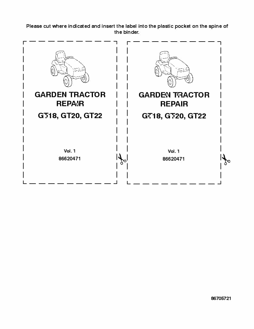 New Holland GT18 GT20 GT22 Garden Tractor Workshop Repair Service Manual PDF Download