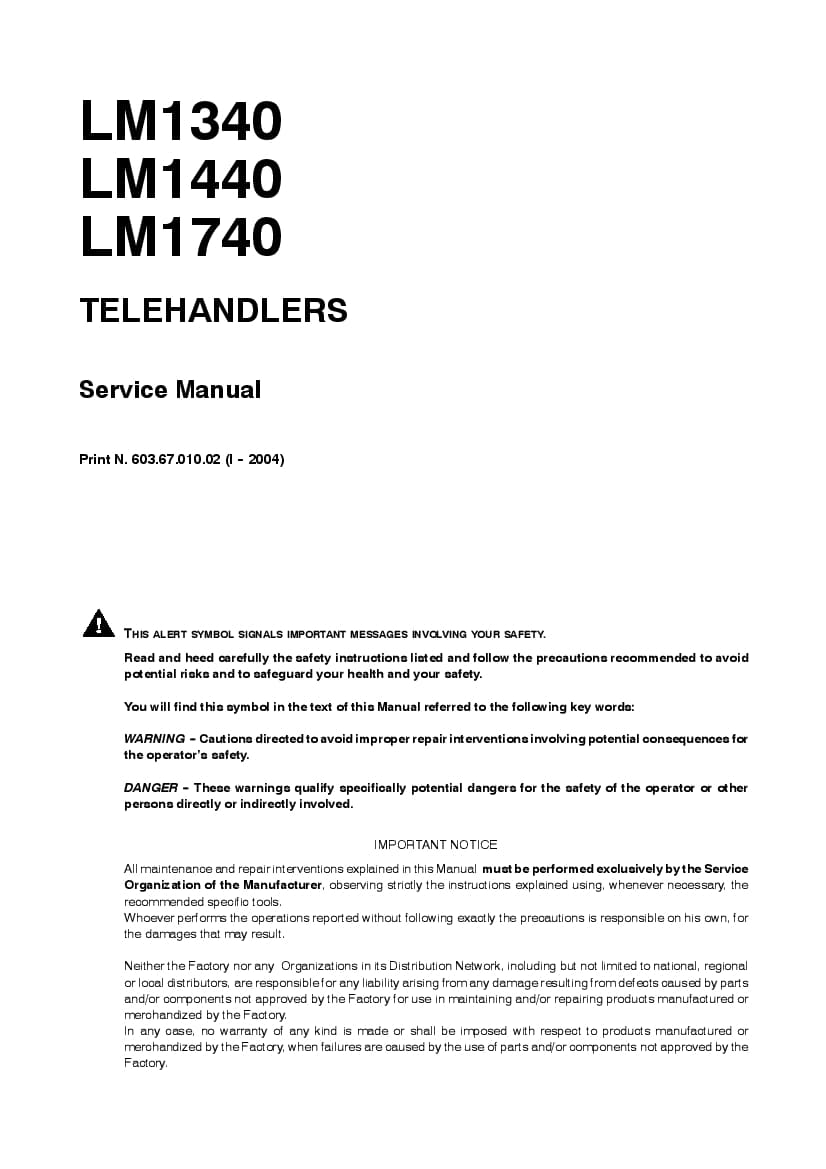 New Holland LM1340 LM1440 LM1740 Telescopic Telehandlers Workshop Repair Service Manual PDF Download