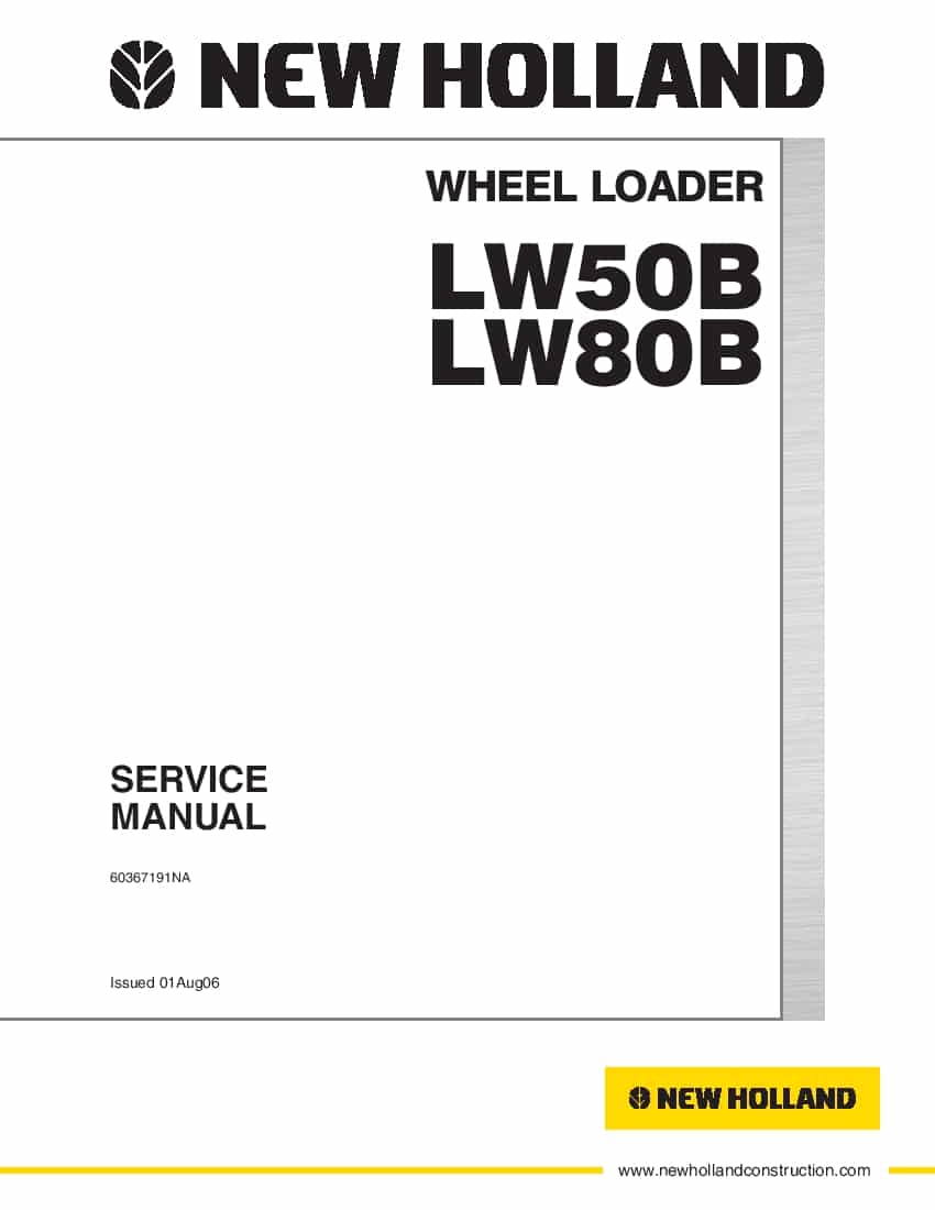 New Holland LW50B LW80B Wheel Loader Workshop Repair Service Manual PDF Download