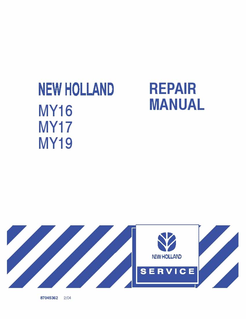 New Holland MY16, MY17, MY19 series tractors Workshop Repair Service Manual PDF Download