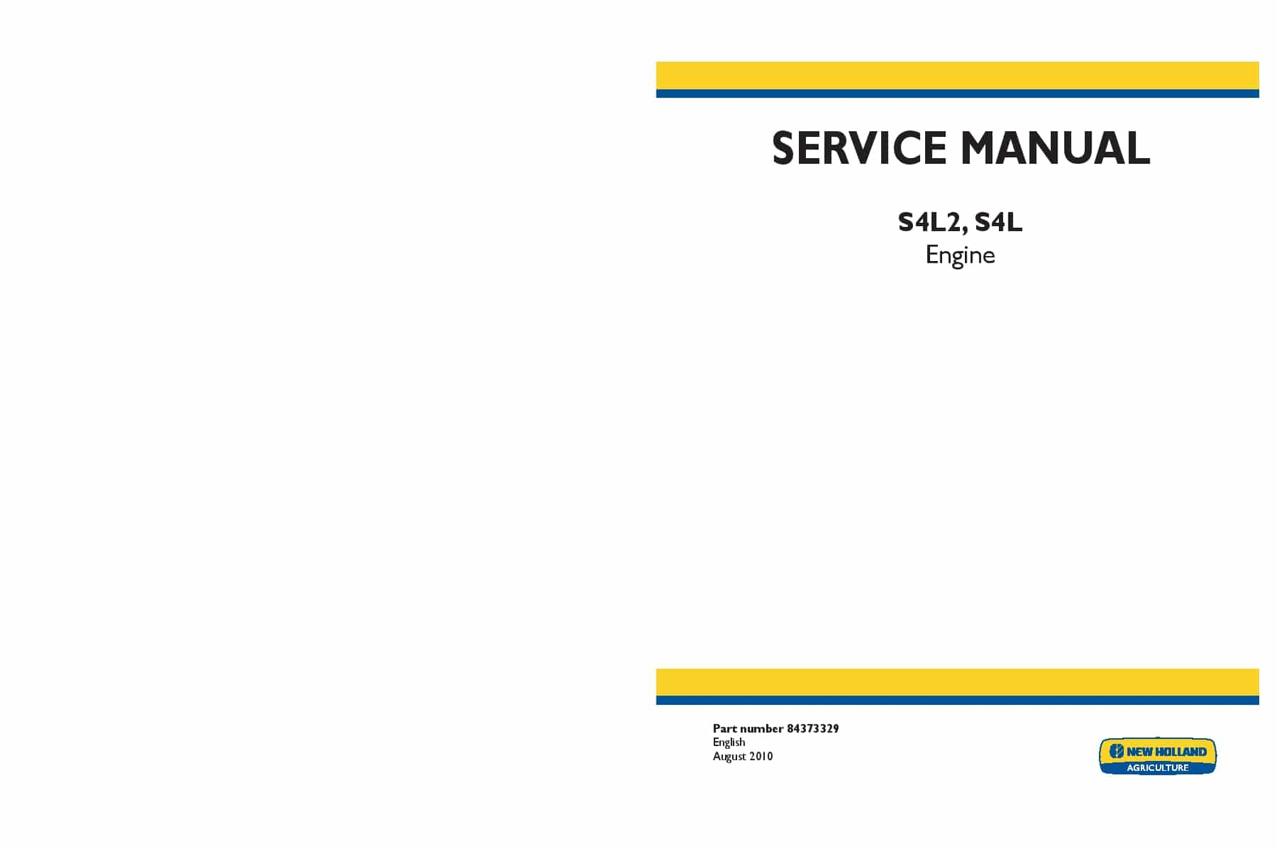 New Holland S4L2, S4L Engine Workshop Repair Service Manual PDF Download