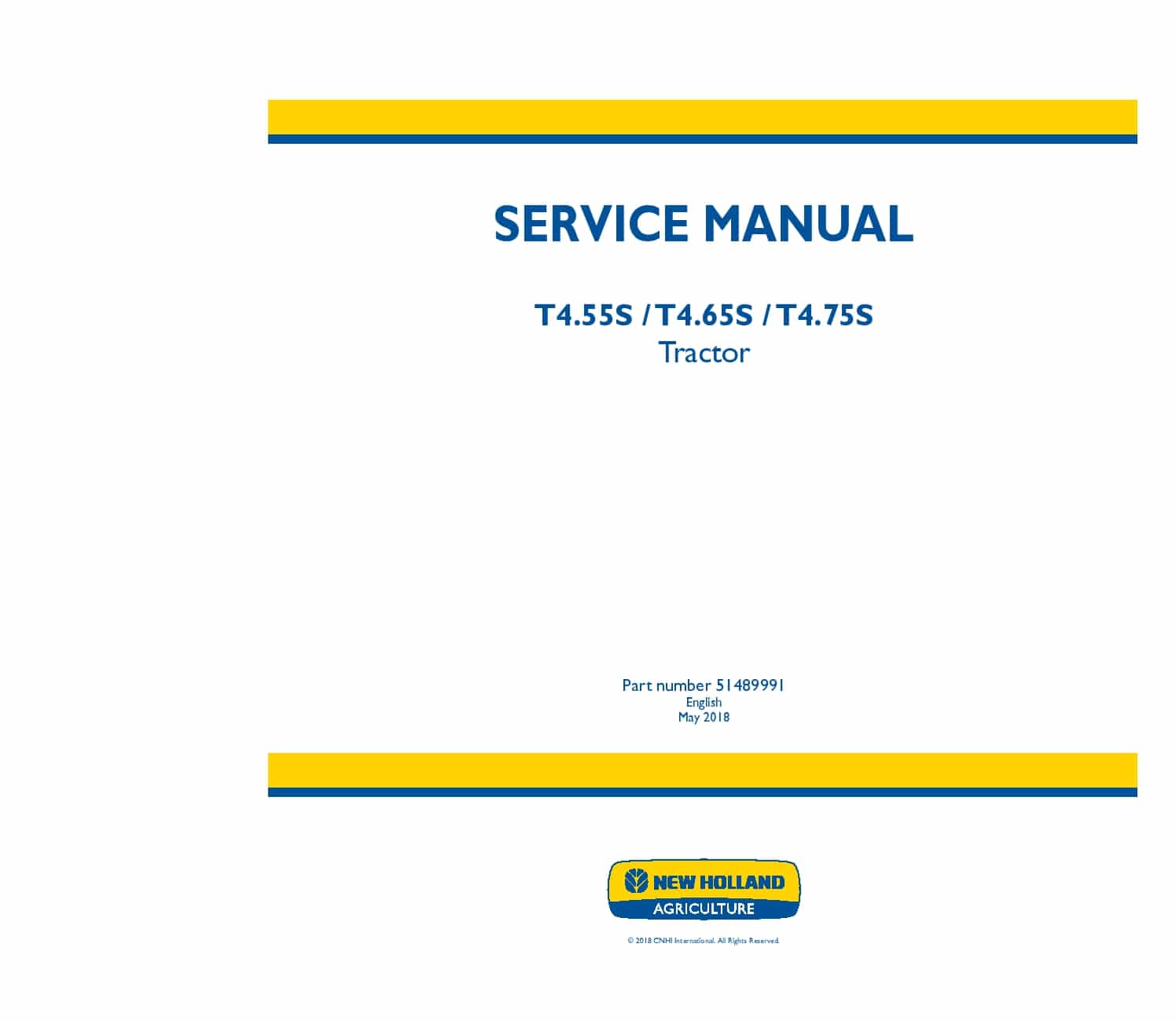 New Holland T4.55S, T4.65S, T4.75S Tractor Workshop Repair Service Manual PDF Download
