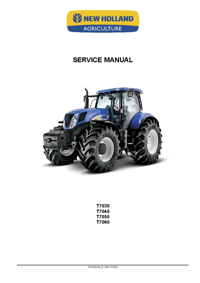 New Holland T7030 T7040 T7050 T7060 Tractor Workshop Repair Service Manual PDF Download