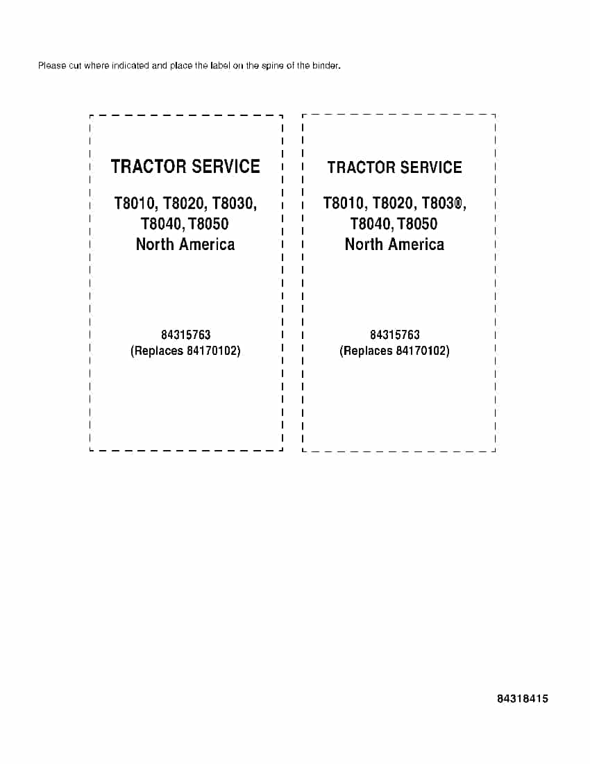 New Holland T8010 T8020 T8030 T8040 T8050 Tractor Workshop Repair Service Manual PDF Download