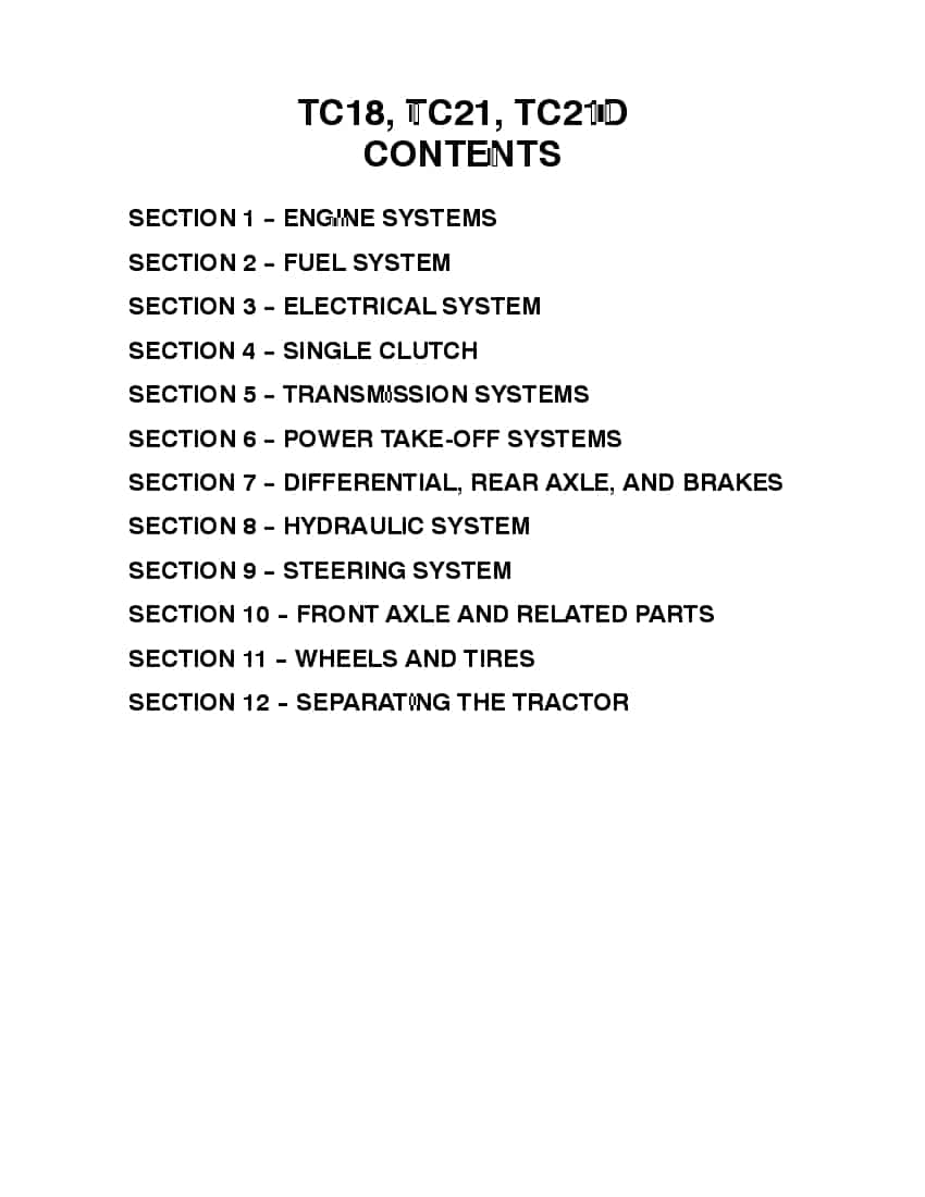 New Holland TC18, TC21, TC21D Tractor Workshop Repair Service Manual PDF Download