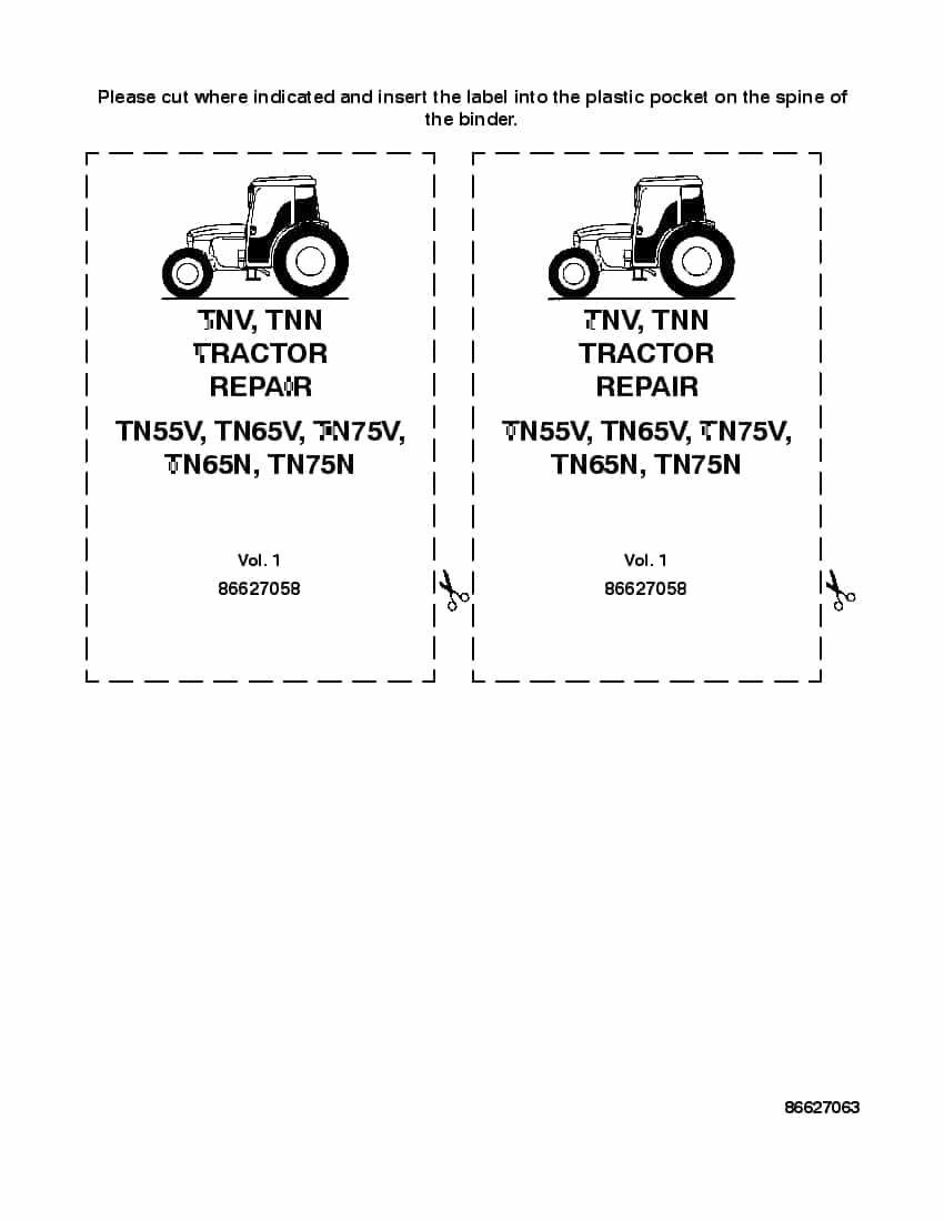 New Holland TN55V TN65V TN75V TN65N TN75N Tractor Workshop Repair Service Manual PDF Download