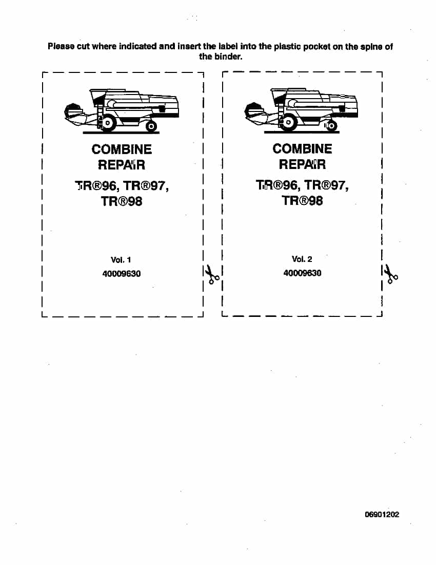 New Holland TR96 TR97 TR98 Combine Workshop Repair Service Manual PDF Download