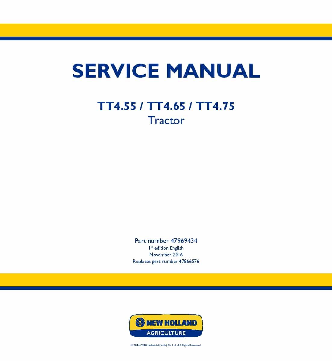 New Holland TT4.55 TT4.65 TT4.75 Tractor Workshop Repair Service Manual PDF Download