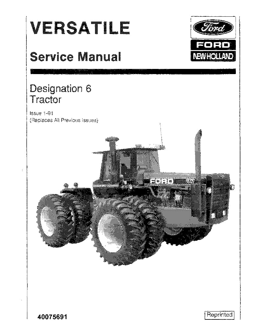 New Holland Versatile 756, 836, 856, 876, 936, 956, 976 4WD Tractors Workshop Repair Service Manual PDF Download