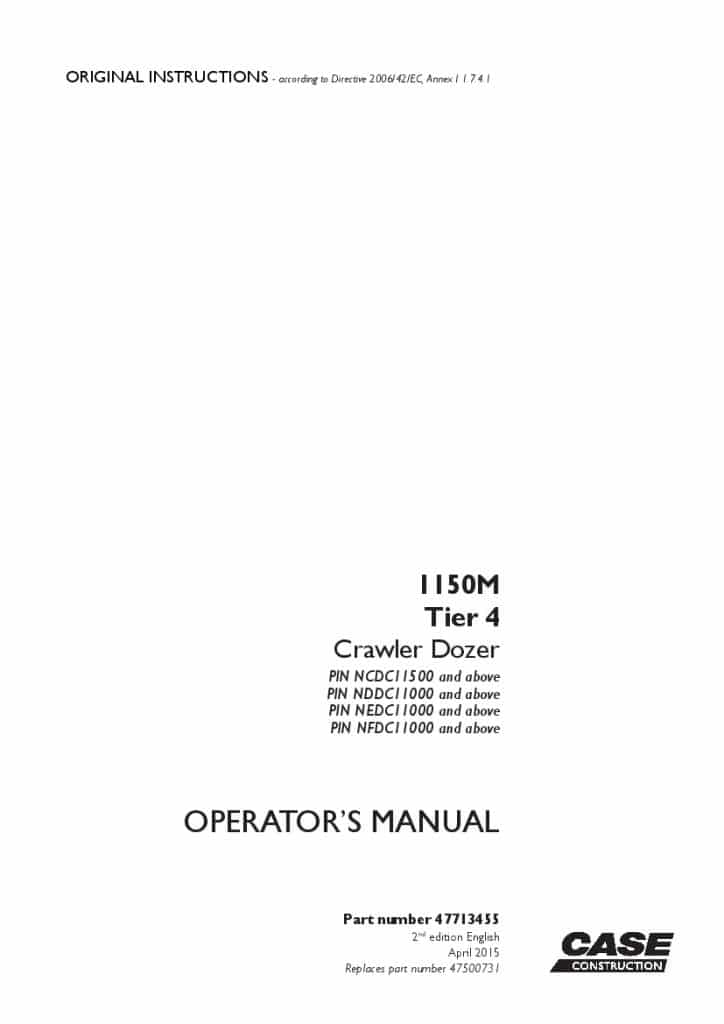 Case 1150M Stage IIIB Crawler Dozer NCDC11500 operator manuals PDF Download